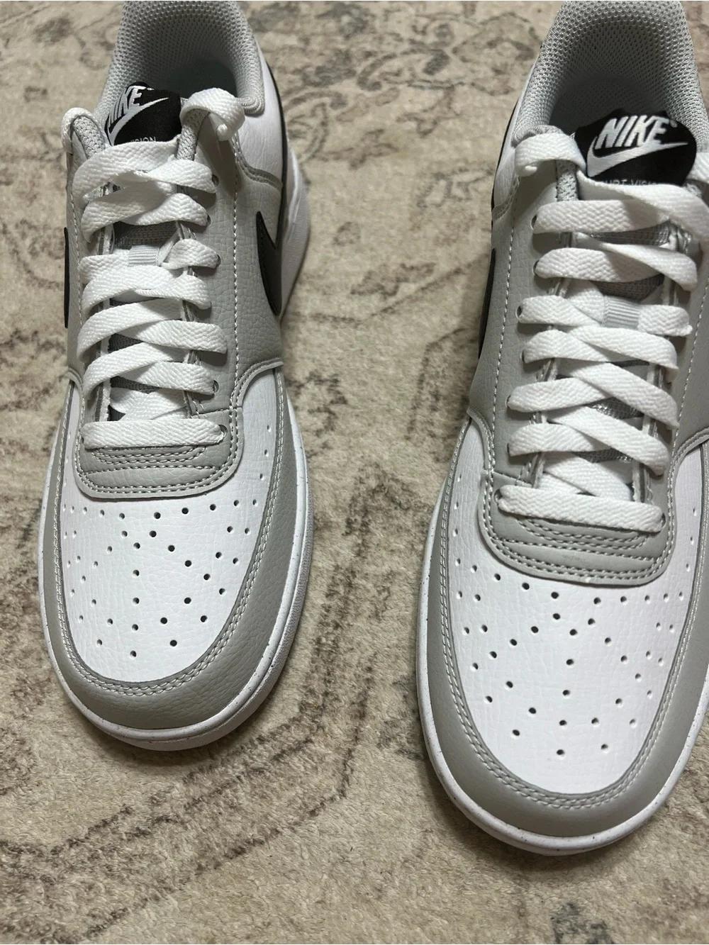 Nike Court Vision Low sneakers Grey Fog/White/Black size 8.5 men or 10 women’s